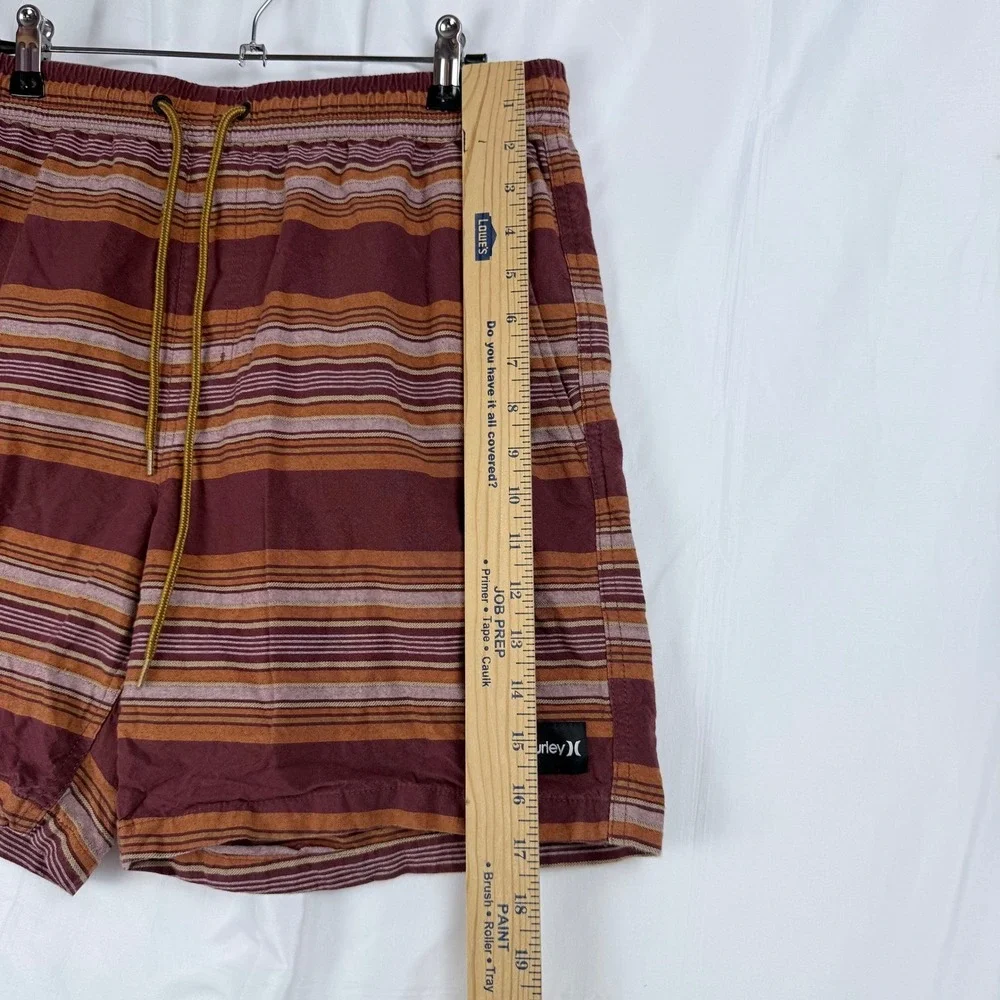 Hurley Shorts Mens Medium‎ Striped Cotton Surf Skate Beach Boho Retro